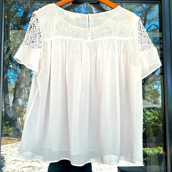 LOFT sheer white blouse - Picture 6 of 6